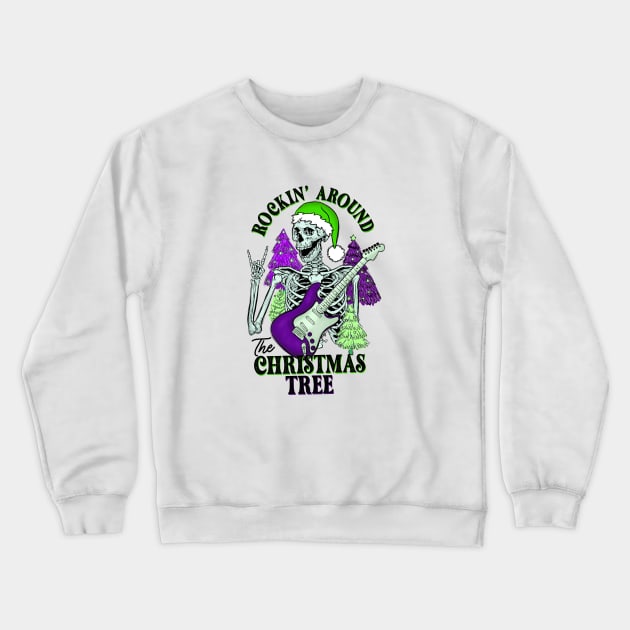 Christmas Tree Rockon Crewneck Sweatshirt by mafiatees.intl